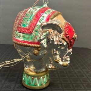 Vintage Department 56 Mercury Glass Circus Elephant Ornament